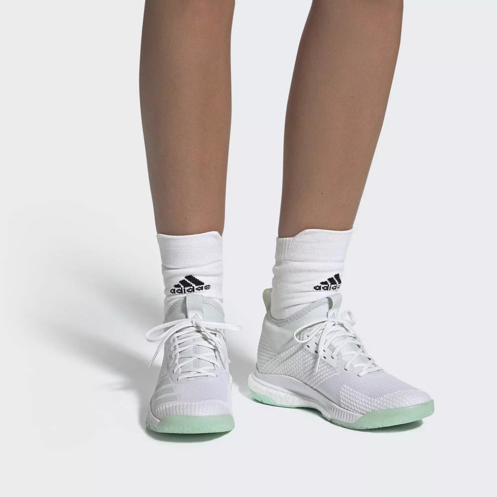 Adidas Crazyflight X 2.0 Mid Tenis De Voleibol Blancos Para Mujer (MX-55634)